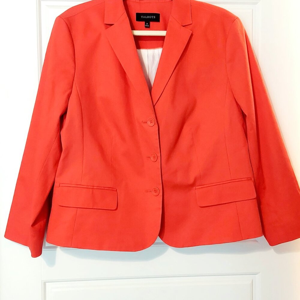 Talbots Red Three Button Lined Blazer (02.-022) - image 2
